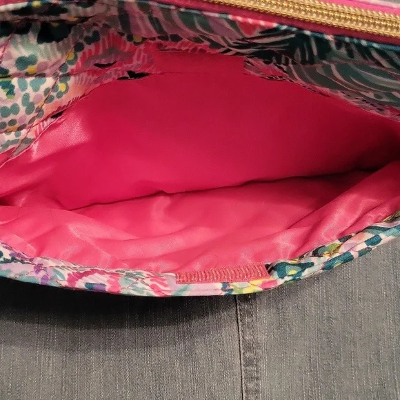 Lilly Pulitzer Colorful Zip Top Bag With Velcro Pocket - Picture 5 of 6